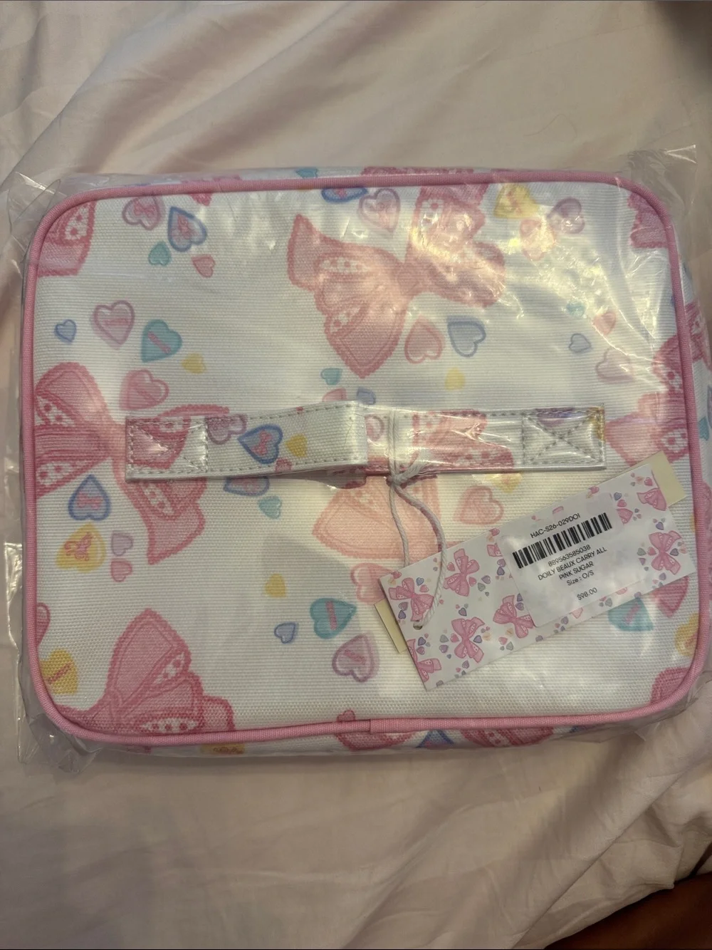 LoveShackFancy / Roller Rabbit doily beaux carry all - pink sugar cosmetic case